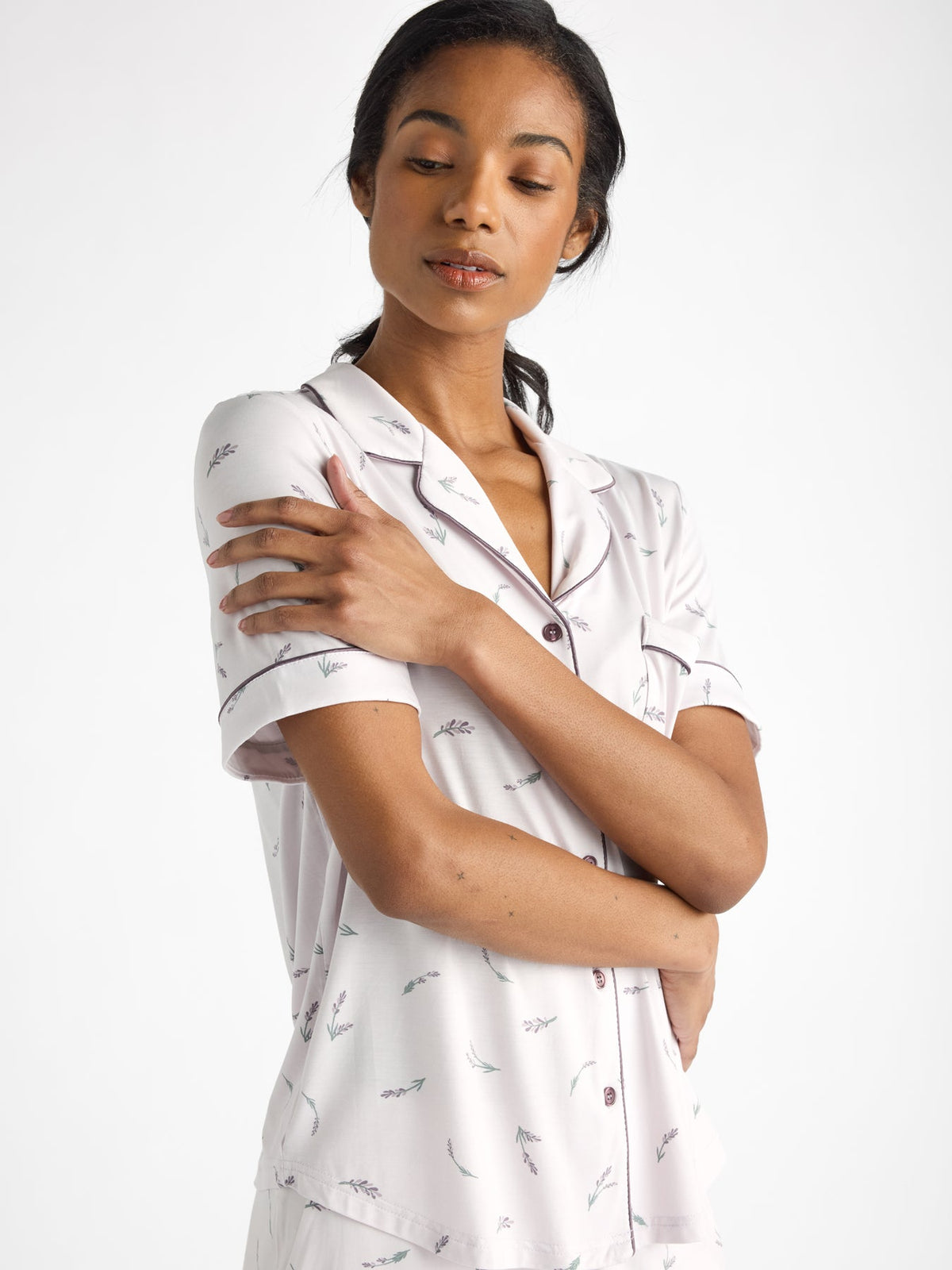 Women's Bamboo Stretch-Knit Short Sleeve & Pant Pajama Set - Last Chance