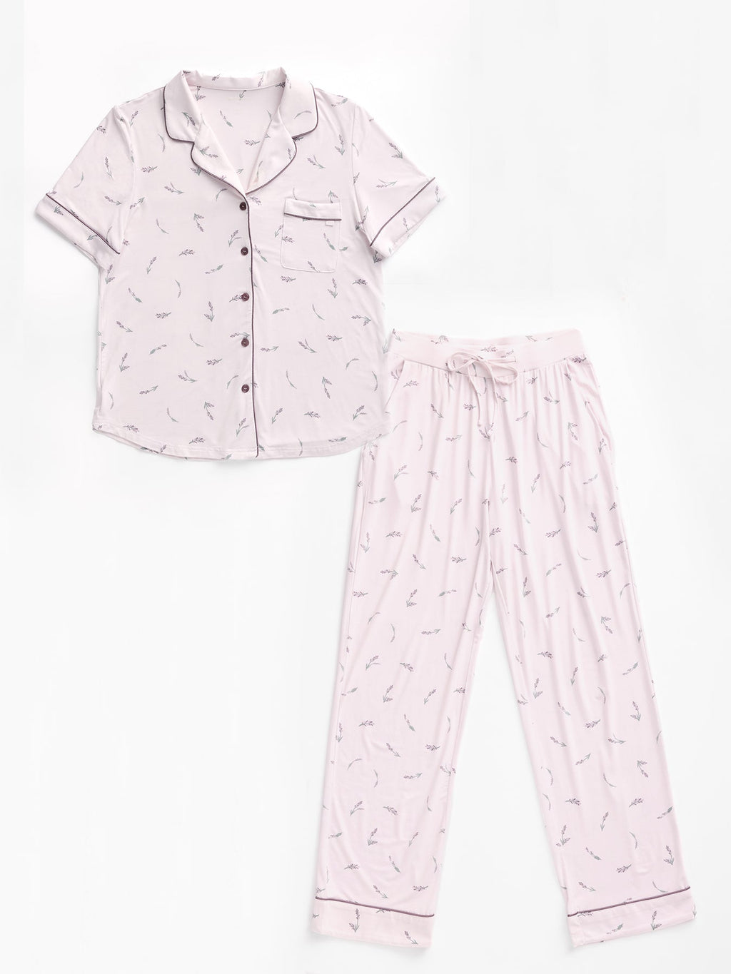 Women's Bamboo Stretch-Knit Short Sleeve & Pant Pajama Set - Last Chance