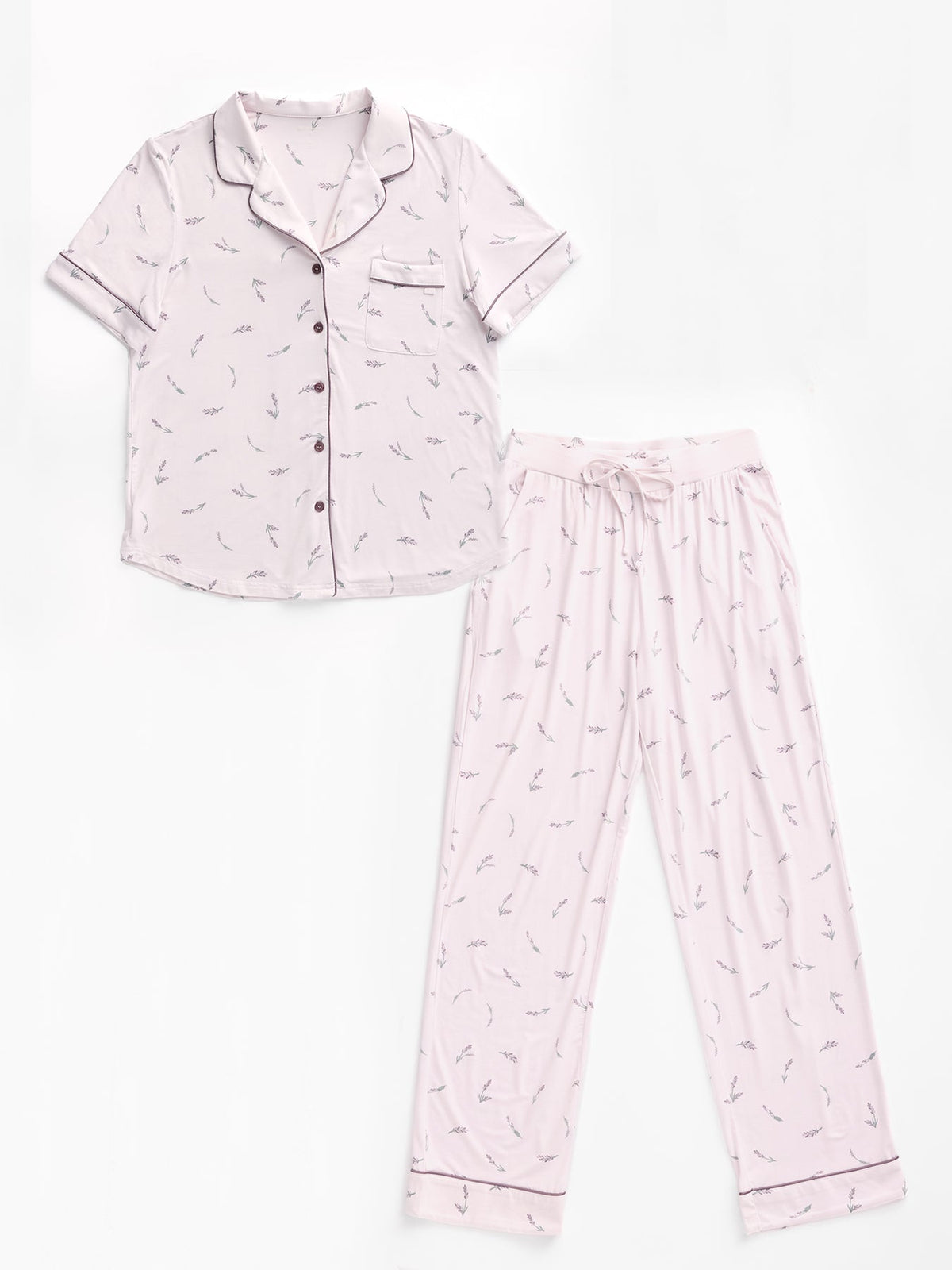 Women's Bamboo Stretch-Knit Short Sleeve & Pant Pajama Set - Last Chance