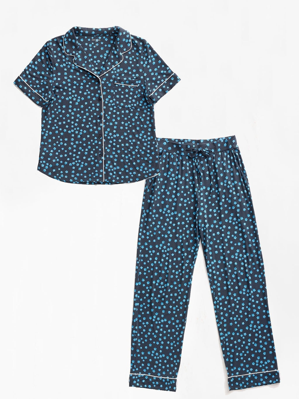 Women's Bamboo Stretch-Knit Short Sleeve & Pant Pajama Set - Last Chance