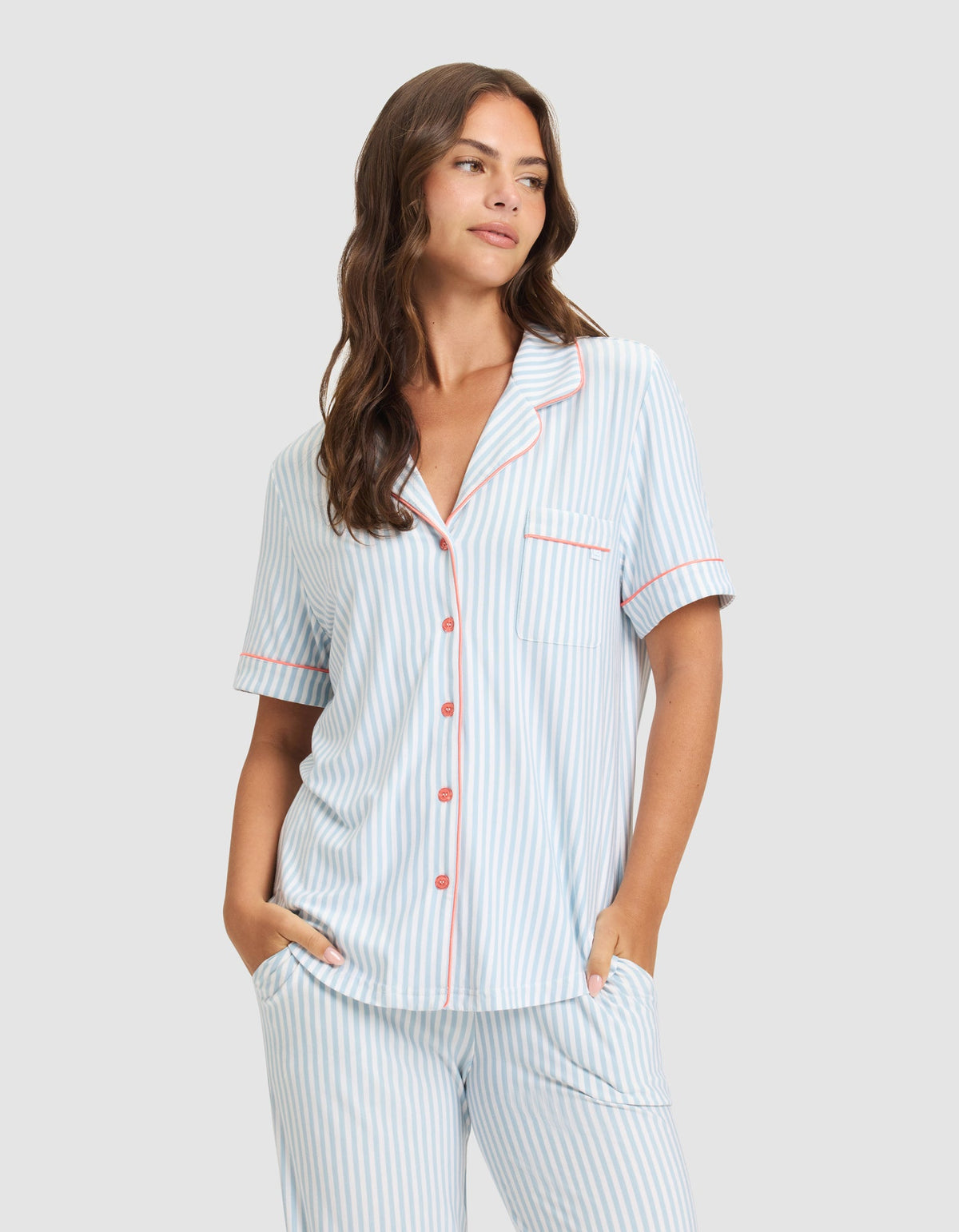 Women's Bamboo Stretch-Knit Short Sleeve & Pant Pajama Set - Last Chance