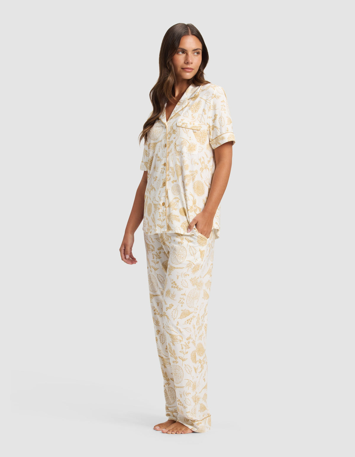 Women's Bamboo Stretch-Knit Short Sleeve & Pant Pajama Set - Last Chance