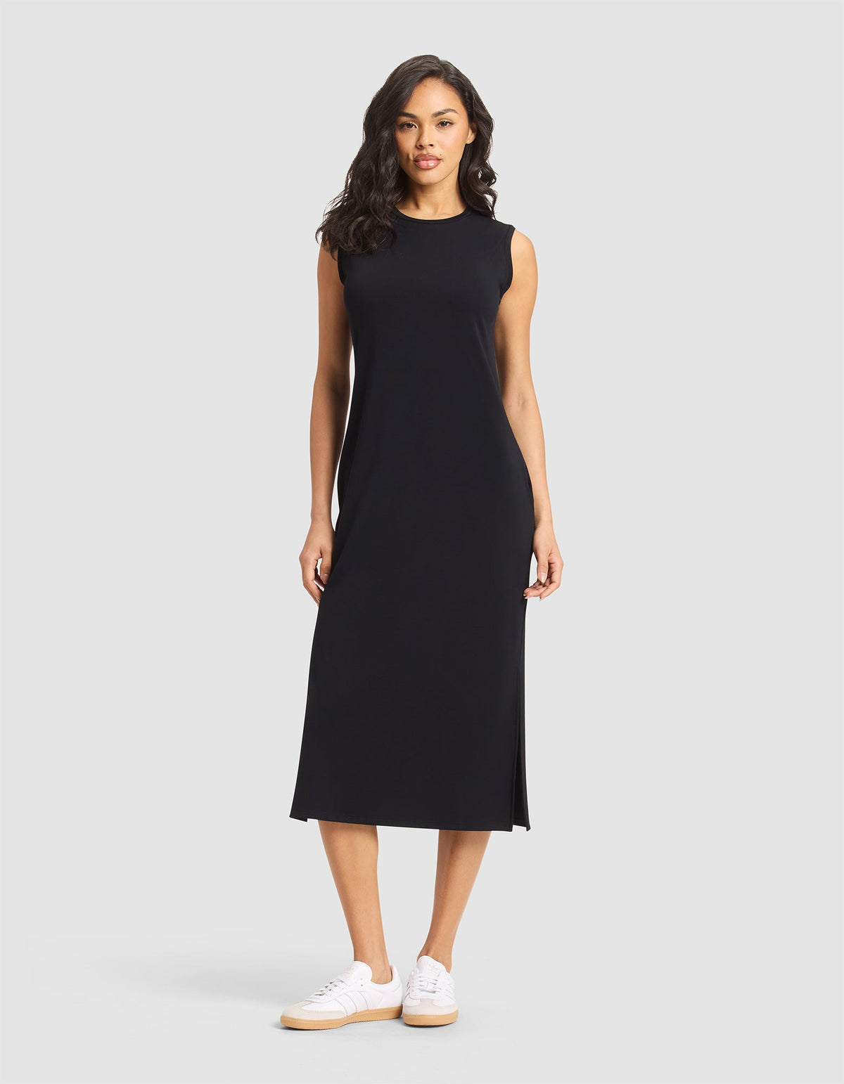 Women's Brushed Bamboo Sleeveless Midi Dress - Last Chance