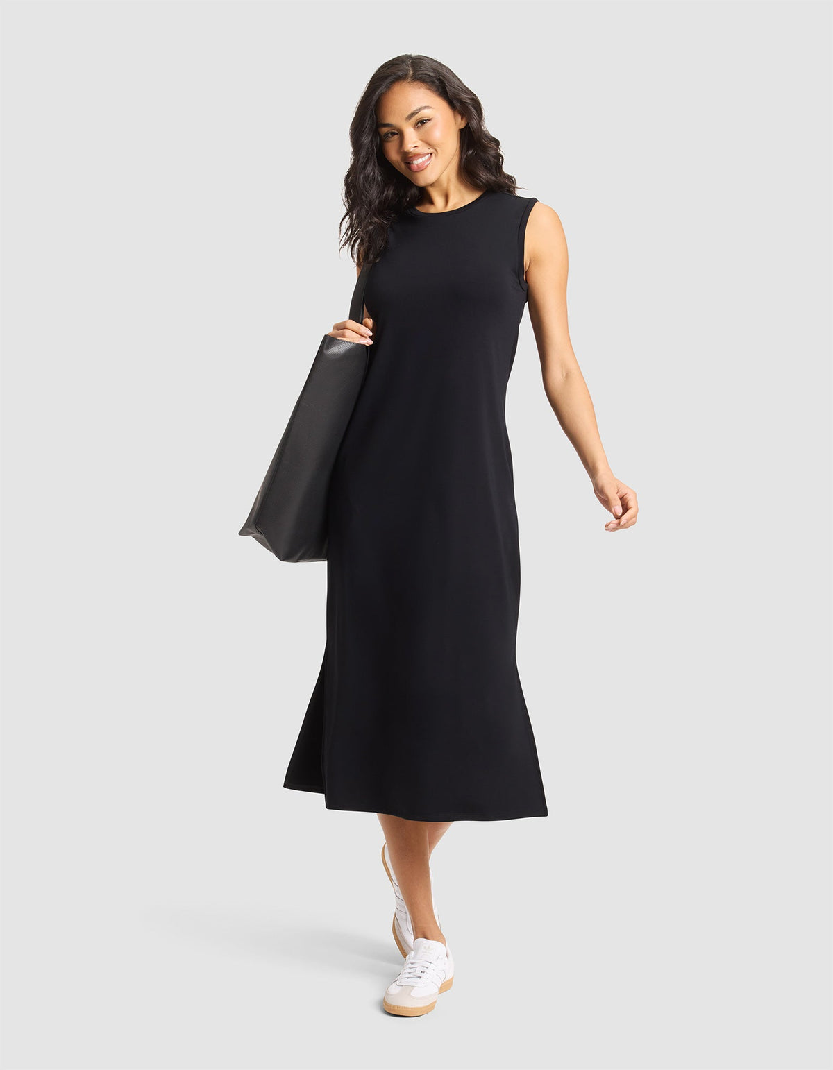 Women's Brushed Bamboo Sleeveless Midi Dress - Last Chance