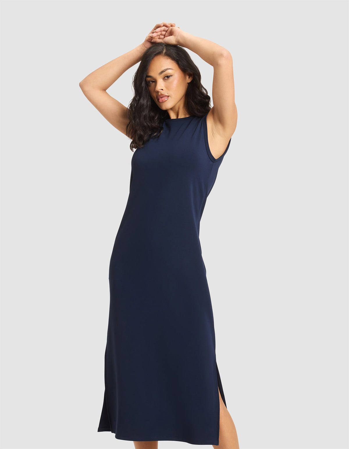 Women's Brushed Bamboo Sleeveless Midi Dress - Last Chance