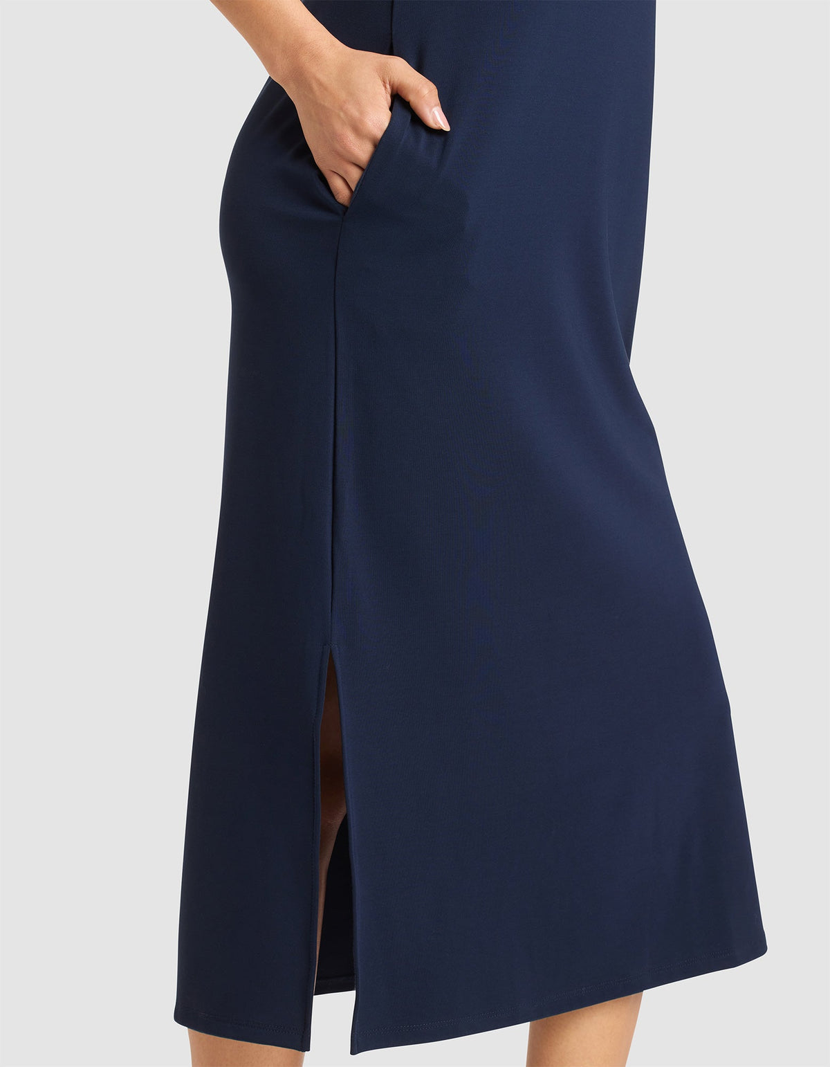Women's Brushed Bamboo Sleeveless Midi Dress - Last Chance