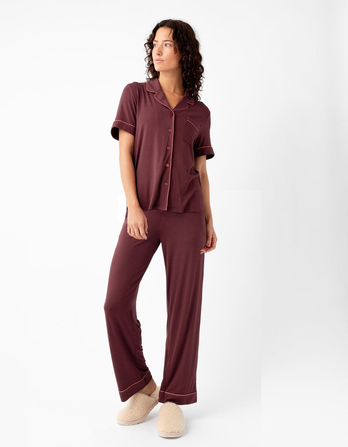 Women's Bamboo Stretch-Knit Short Sleeve & Pant Pajama Set - Last Chance
