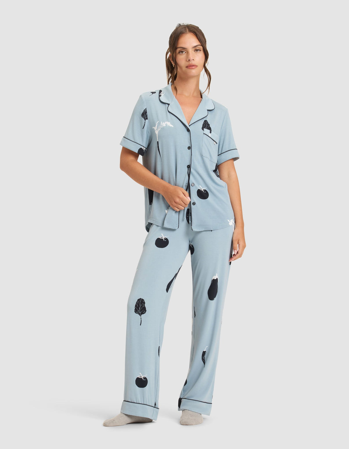 Women's Bamboo Stretch-Knit Short Sleeve & Pant Pajama Set - Last Chance