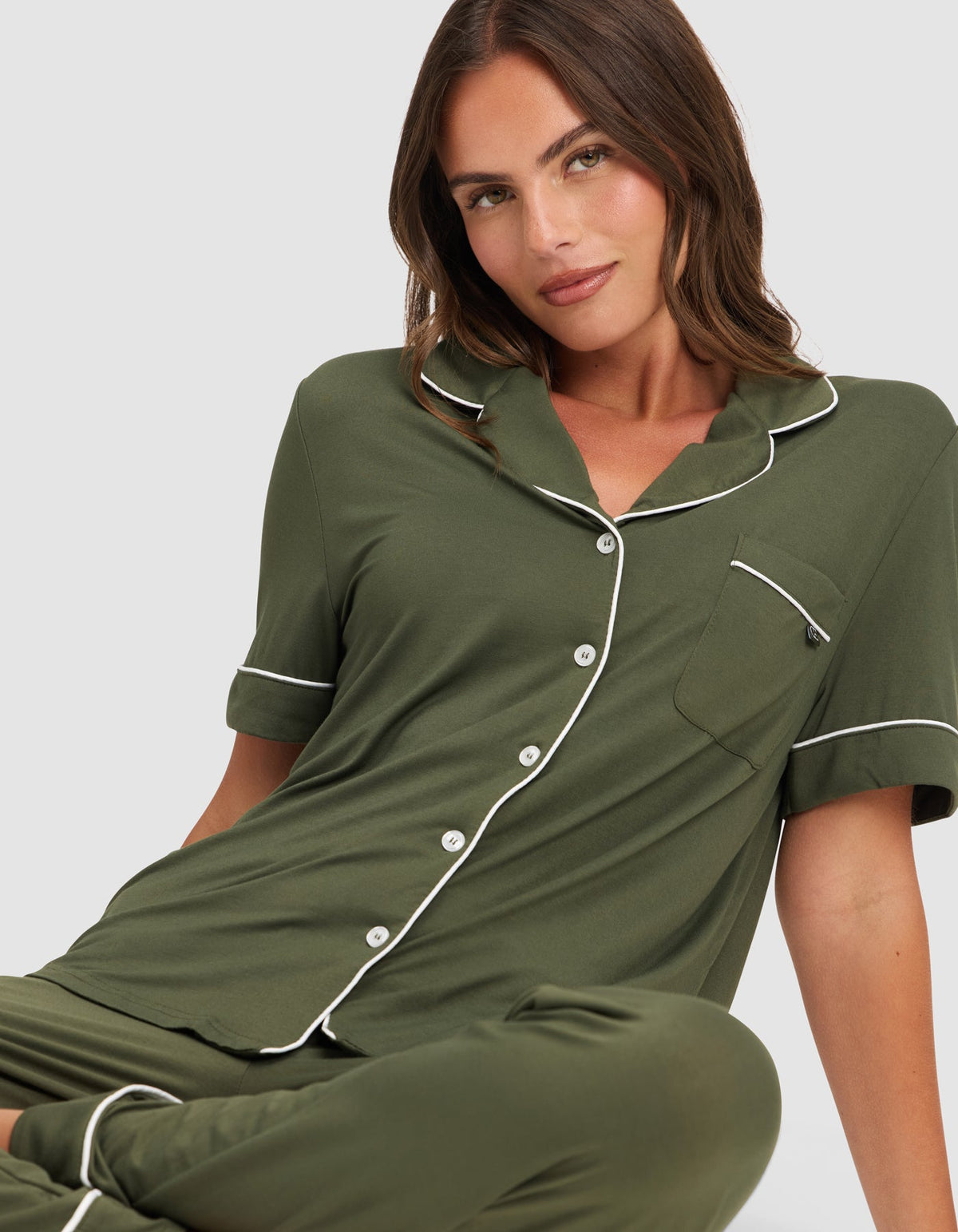 Women's Bamboo Stretch-Knit Short Sleeve & Pant Pajama Set - Last Chance