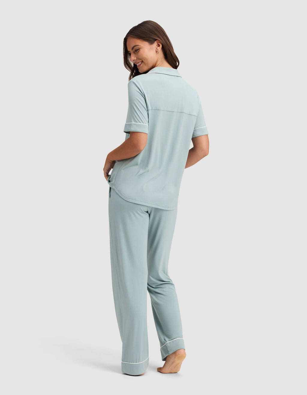 Women's Bamboo Stretch-Knit Short Sleeve & Pant Pajama Set - Last Chance