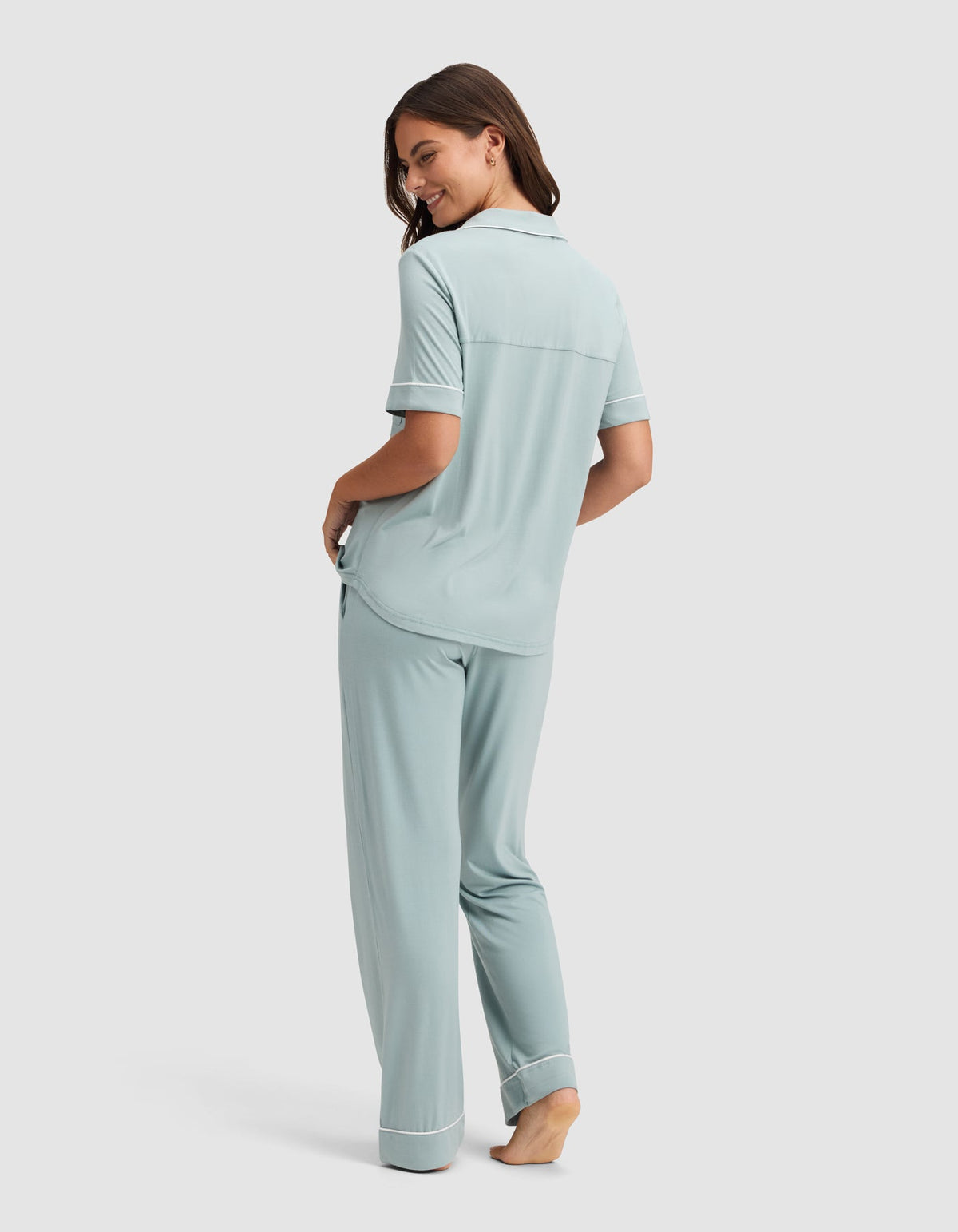 Women's Bamboo Stretch-Knit Short Sleeve & Pant Pajama Set - Last Chance