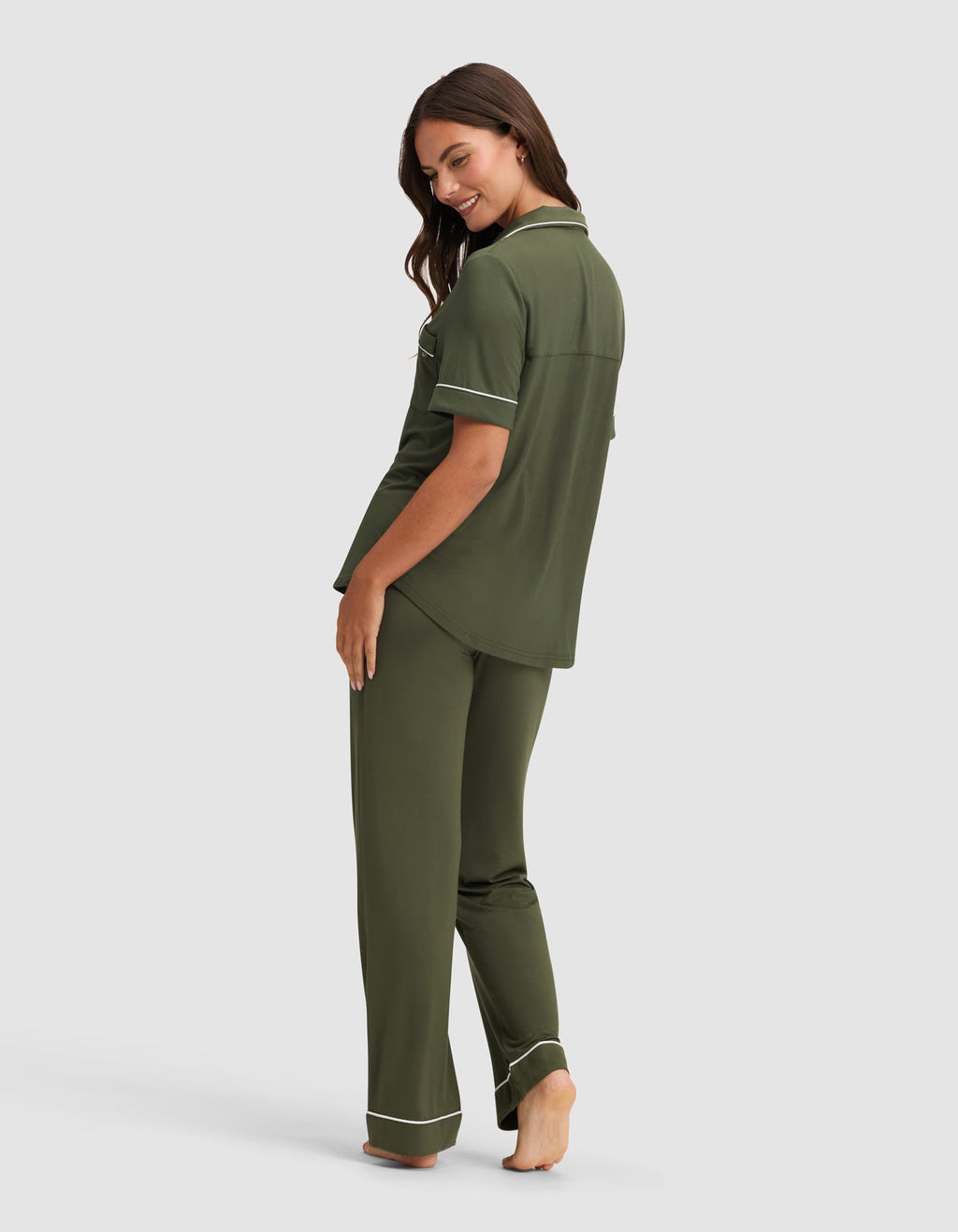 Women's Bamboo Stretch-Knit Short Sleeve & Pant Pajama Set - Last Chance