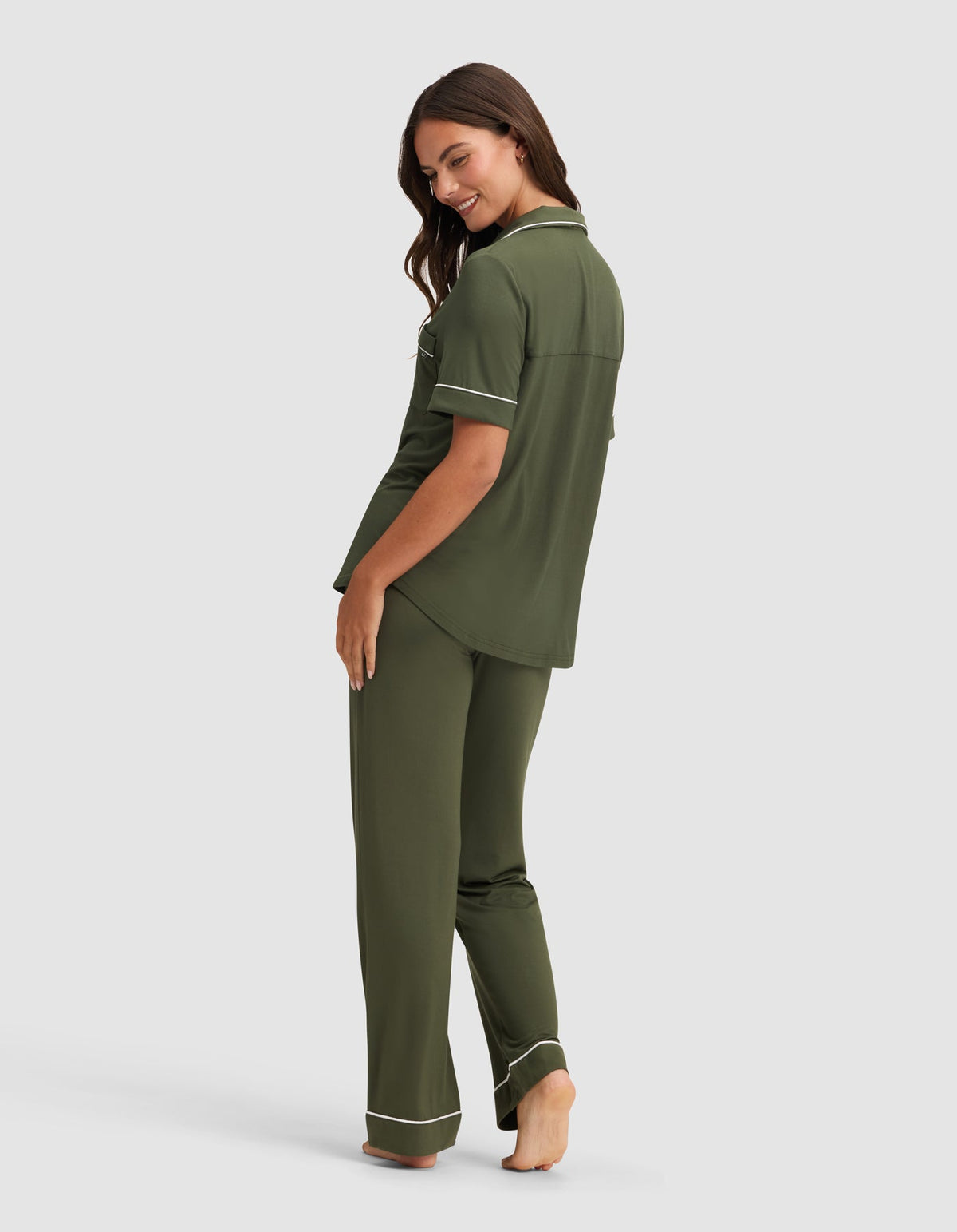Women's Bamboo Stretch-Knit Short Sleeve & Pant Pajama Set - Last Chance